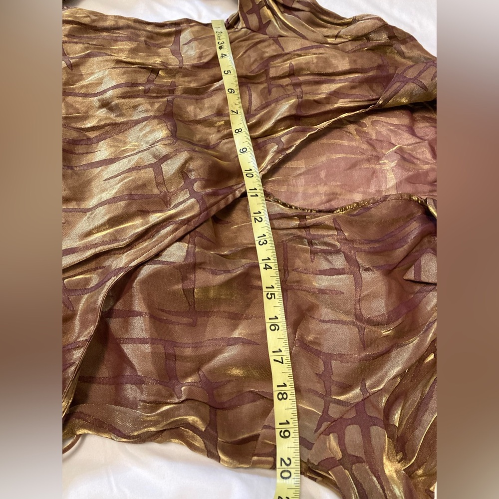 Vintage Fashion Bug Metallic Brown and Gold Wrap-Style Top size: XL - Picture 4 of 7